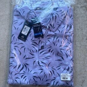 Travis Mathew Downhill Gray Patterned Golf Polo Shirt (brand new in bag!)
